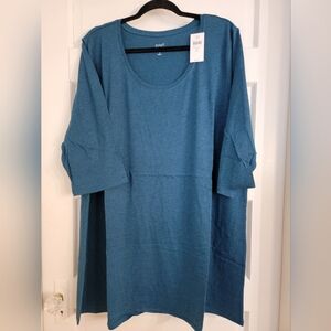 J.Jill Pure Jill Ballet-Sleeve Blue Tunic Top